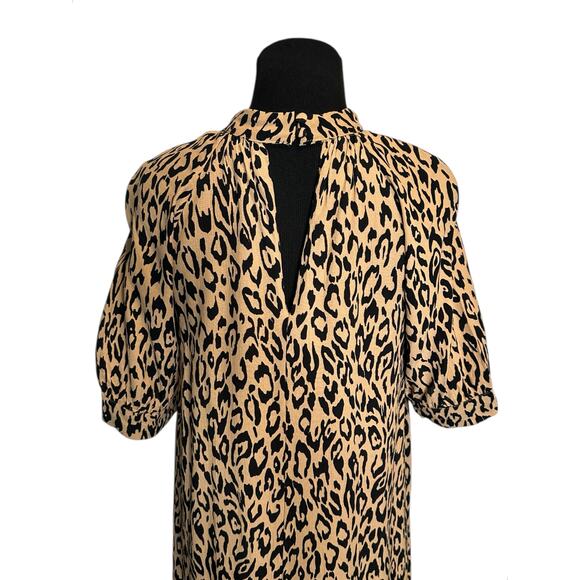 Anthropologie Leopard Print Short Sleeves Midi Dress size XS - Picture 15 of 16